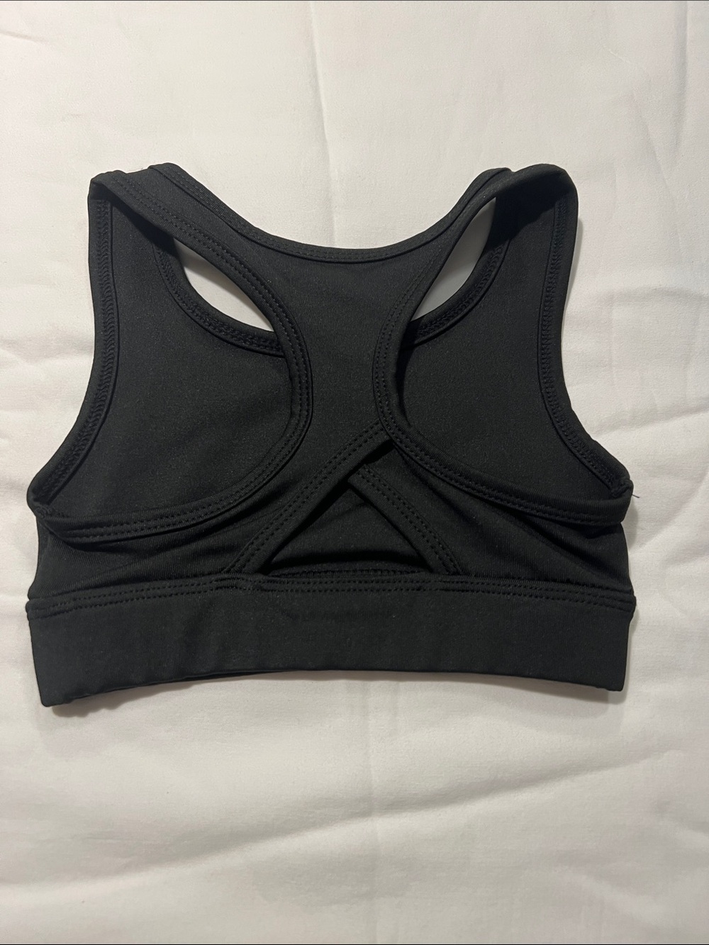 Girls Performance Racerback Sports Bra - Black - Picture 2 of 4